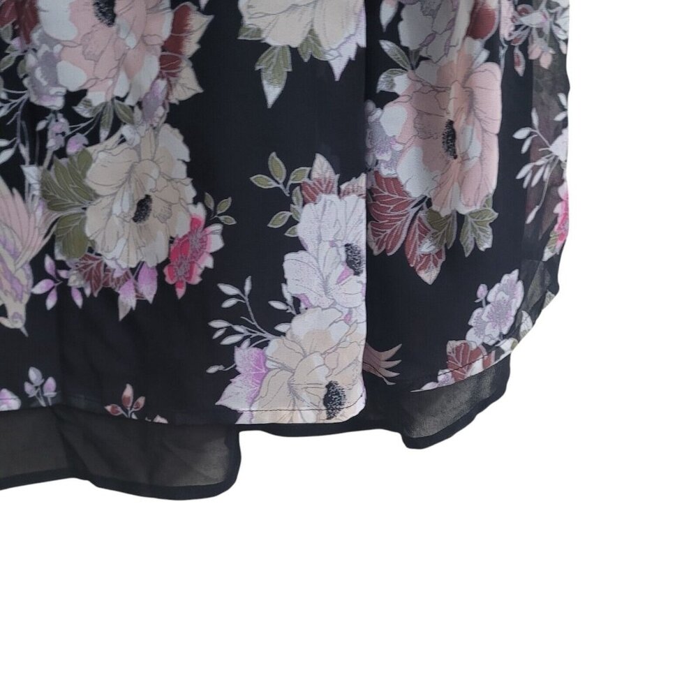NEW PLUS SIZE 4X Torrid Floral Chiffon Double Layer Tank Top Black Pink 4X - Picture 6 of 14